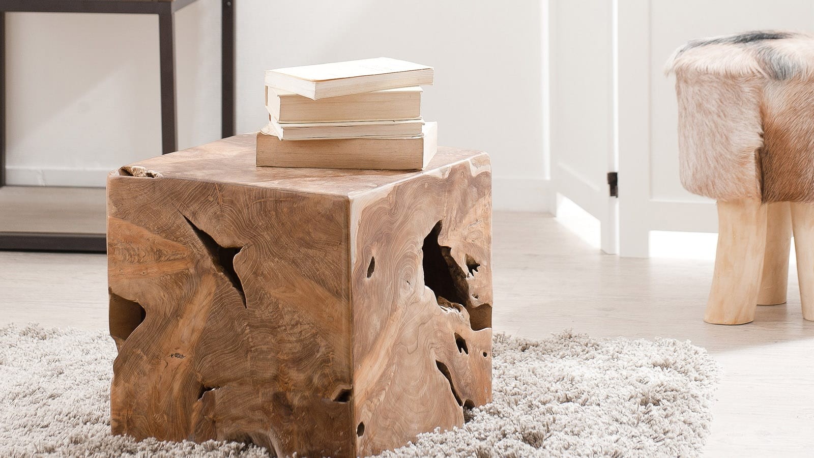 Cube en bois nature - Collection Wally